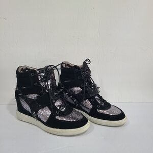 Groove women's glitter high top lace up shoes sz.6